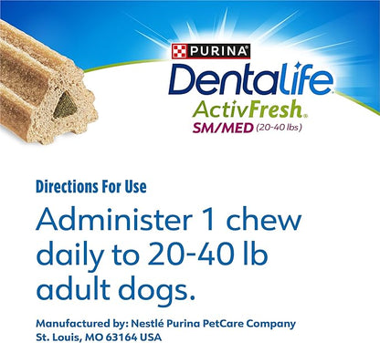 DentaLife ActivFresh Dog Chews for Small and Medium Dogs 20-40 lbs., Dental Chews to Freshen Breath, Chicken Flavor, 15.5 oz., 21 Chews - 21 ct. Pouch