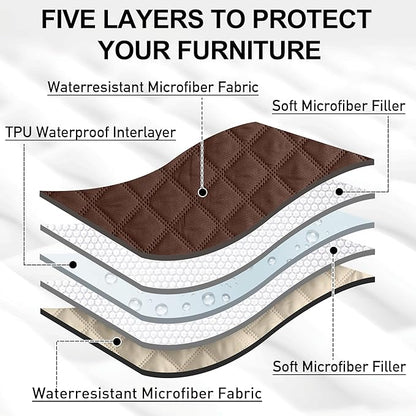 NICETOWN Dog Bed Cover for Pets Blankets Rug Pads for Couch Protection Waterproof Bed Covers Dog Blanket Furniture Protector Reusable Changing Pad, 62 x 82 inch, 1 Panel, Chocolate/Sand