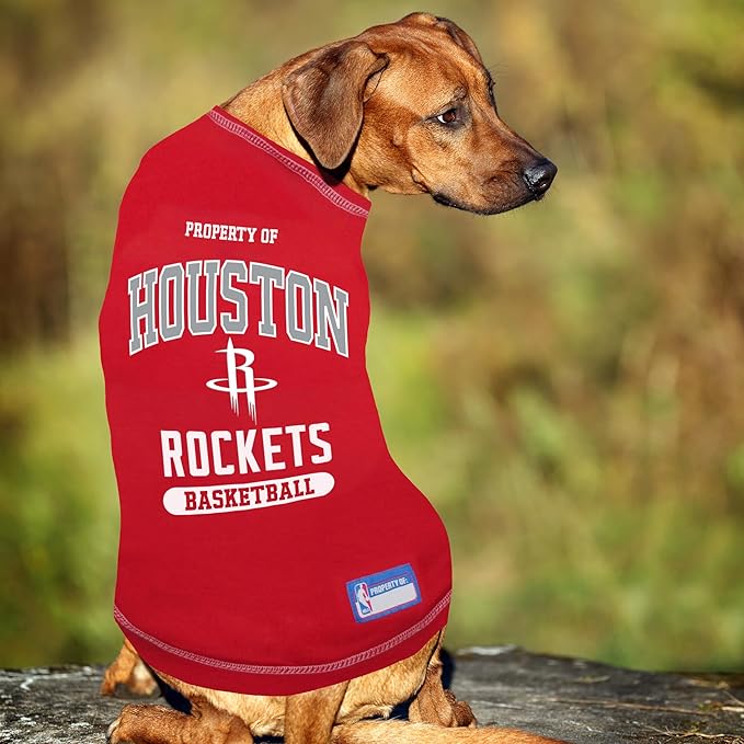 Pets First NBA Licensed Hoodies & T-shirt for Dogs & Cats, Houston Rockets, Small