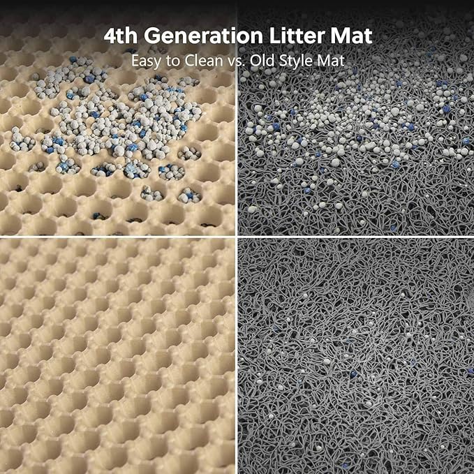 WePet Cat Litter Mat, Kitty Litter Trapping Mat, Honeycomb Double Layer Mats, No Phthalate, Urine Waterproof, Easy Clean, Scatter Control, Catcher Litter Tray Box Rug Carpet
