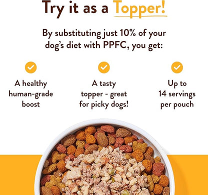 Portland Pet Food Company Fresh Dog Food Pouches - Human-Grade Toppers Wet Meal & Mixers - Grain-Free, Limited Ingredient Hopkin's Pork N’ Potato - Small & Large Breed Puppy & Senior Dogs - 5 Pack
