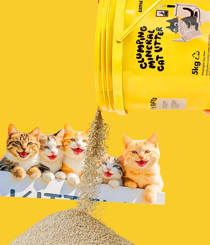 Clumping Cat Litter - 100% Natural Attapulgite Clay, Ultra-Low Dust (0.35%), Lock & Dry Technology for a Fresh Home, Fast Clumping & High Absorbency, Eco-Friendly, 11 LB (5, Kilograms)