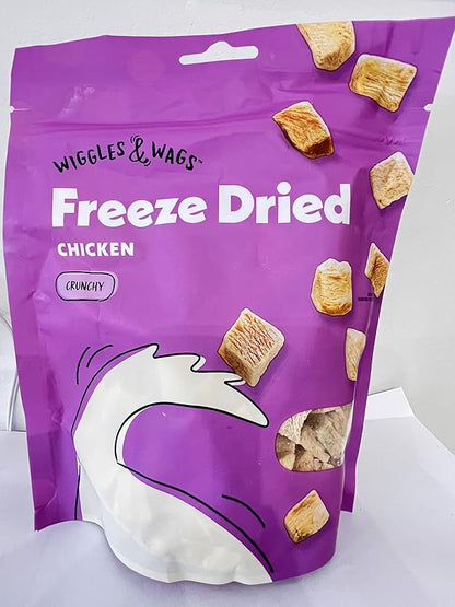 Wiggles & Wags Freeze Dried Chicken Crunchy Dog Treats,5 oz, 1 Pack