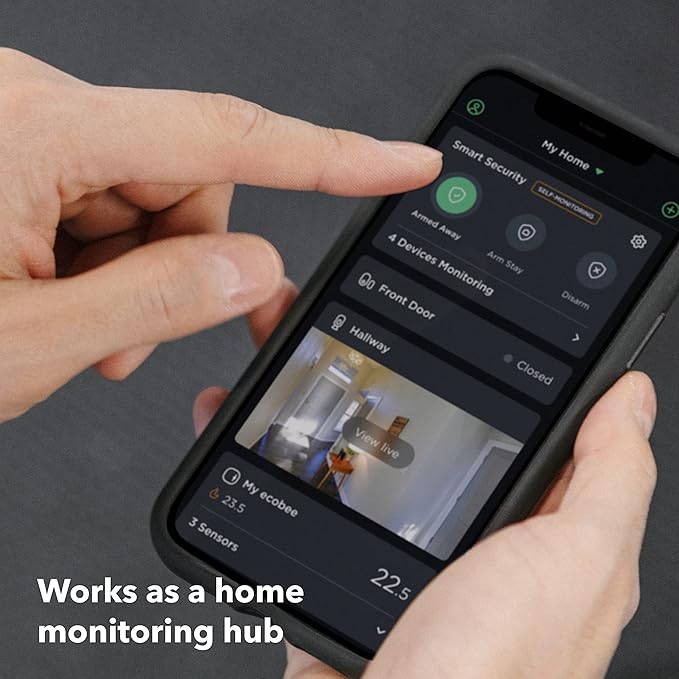 ecobee SmartCamera – Indoor WiFi Security Camera, Smart Home Security System, 1080p HD 180 Degree FOV, Night Vision, 2-Way Audio, Works with Apple HomeKit, Alexa Built In