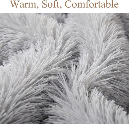 Tiny Dog Bed 15 Inch for Extra Small Dogs,Washable Puppy Bed,Soft Faux Fur Calming Donut Bed for Chihuahua Yorkie Maltese Pomeranian,Grey