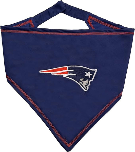 Pets First NFL New England Patriots TIE Bandana, Large/X-Large. Dog Bandana Scarf Bib for Pet Cat Dog. The Ultimate Game-Day, Party Bandana (NEP-3550-L-XL)