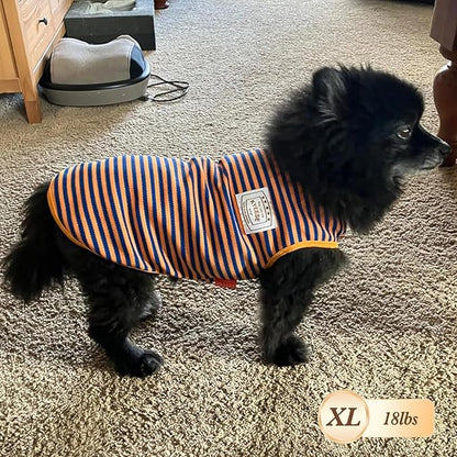 KYEESE 2Pack Dog Shirts Striped for Small Pups Soft Stretchy Pet T-Shirts Lightweight Puppy Tank Top Sleeveless Canine Vest Breathable, X-Large, Green+Pink