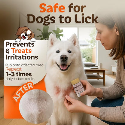 Dog Irritated Skin Relief - Hot Spot Soother Skin Treatment Moisturizer, Anti-Itch & Allergy Dog Lotion, All-Natural Rash Cream for Canines - Soothing Relief for Dry & Itchy Coat - Balm 2 oz