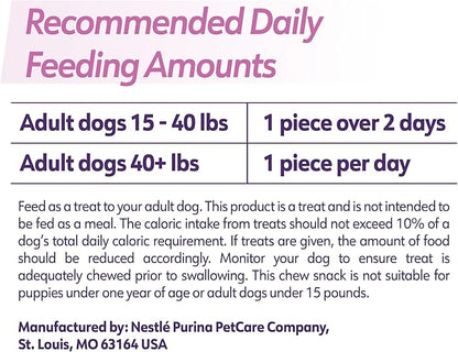 Dentalife Plus Digestive Support Dog Treats for Large Dogs 40 lbs. and up, Cleans Teeth, Freshens Breath, & Supports Healthy Gut, Chicken & Pumpkin Flavor, 7 oz., 6 Chews - 6 ct. Pouch (Pack of 2)