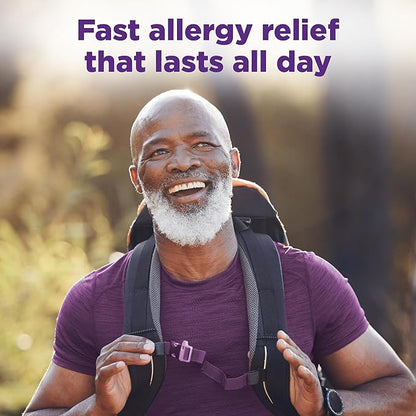 Amazon Basic Care All Day Indoor and Outdoor Allergy Relief, Fexofenadine Hydrochloride Geltabs, 180 mg, Antihistamine, Non-Drowsy, 24-Hour Relief for Sneezing, Runny Nose, Itchy Eyes, 60 Count