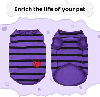 Dog Shirts for Large Dogs, Striped T-Shirts Pets Vest Pet Apparel Tee Shirts Dog Tank Top Spring Summer Suitable for Chihuahua French Bulldog Bichon Shih Tzu