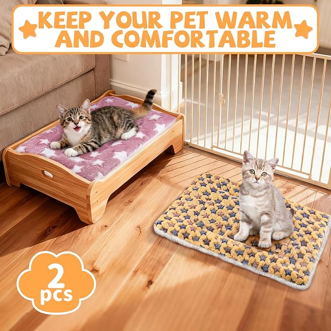 2 Pcs Guinea Pig Bed, Washable Rabbit Bunny Bed Mat Warm Small Animal Bed Pad Guinea Pig Pillow Pet Bed Mat for Chinchilla Hedgehog Ferret (19.3" x 12.6")