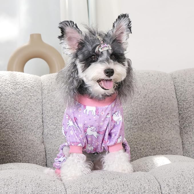 CuteBone Dinosaur Costume Dog Pajamas, Stretchy Spandex Crystal Velvet Sleepwear Coat for Small Dogs, Soft & Warm Pet Outfit Clothes for Cold Weather, Cozy Pullover Design COSP11M