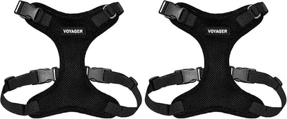 Voyager Step-in Lock Pet Harness - All Weather Mesh, Adjustable Step in Harness for Cats and Dogs by Best Pet Supplies - Black, XS (Pack of 2)