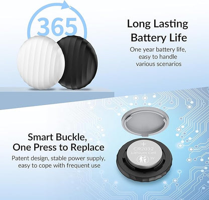 Tracker Tag (4 Pack) - Apple MFi Certified & IP67 Waterproof | Works with Apple Find My Network (iOS) to Track Keys, Wallet, Luggage & More