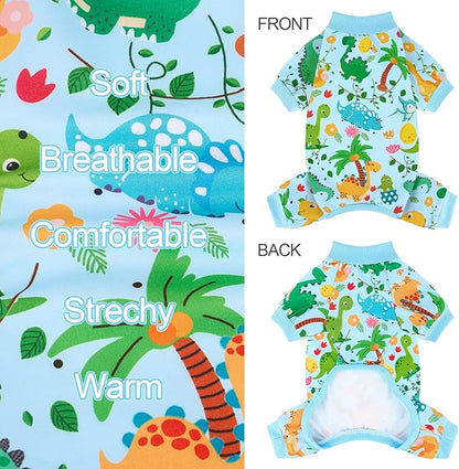 XPUDAC Dog Pajamas for Small Medium Dogs Comfy Puppy Clothes Pjs Cute Doggie Jammies Cat Pet Outfits, 215-2XL