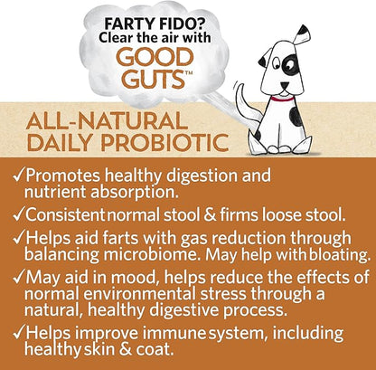 Fidobiotics Good Guts for Medium Mutts Probiotic for Dogs, 6 Billion CFUs, 11 Strains, 5 Digestive Enzymes, 2 Prebiotics, Digestive Gut Health for Dogs, Adult & Puppy Probiotics Supplements, Pack of 2