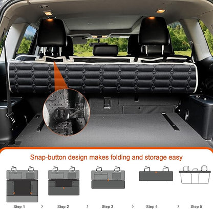 Reliadura SUV Cargo Liner for Dogs, Waterproof Dog Trunk Cover with Bumper Flap Protector, Pet Cargo Mat for SUVs Sedans Vans, Non-Slip Scratchproof Dog Seat Cover, Large Size Universal Fit
