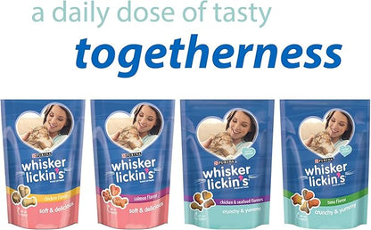 Whisker Lickin's Purina Cat Treats,Crunchy and Yummy Tuna Flavor - 10 oz. Pouches,(Pack of 8)