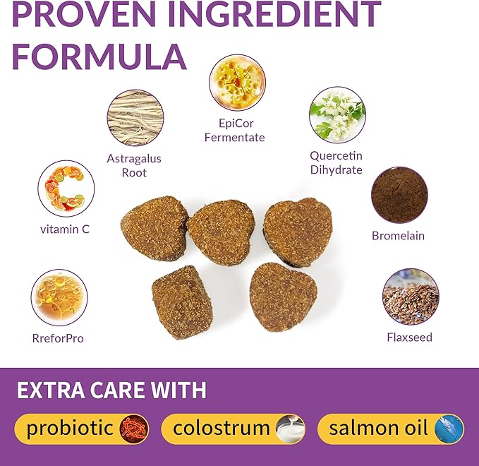 Probiotics for Dogs - Allergy Relief Chews Tablets for Dogs, Supporting Intestinal Health, Immunity - Relieving Itchy, Allergies, Licking Paws, Salmon Oil, Dry Skin and Hair Supplements-120ct