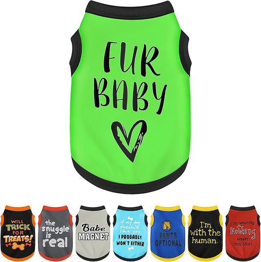 Elevate Your Pet's Seasonal Style with Playful Panache: with Adorable Beautifully Printed Dog Shirts Featuring Hilarious Printed Patterns for Airy Comfort in Summer and Fall Classic Series6 X-Small