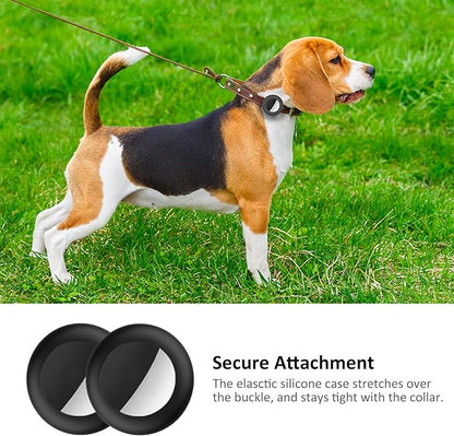 SimpleThings Airtag Cat Collar Holder, Pet Silicone Protective Case | 2Pack Waterproof Case Cover for Apple Air-tag Cat Dog Pet Collar Within 3/8 inch