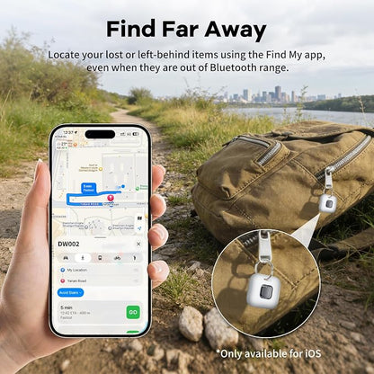 Hoxe Air Tracker Tags-4 Pack for iOS & Android, Smart Tag for Key, Bag, Pet | Dual System Luggage Tracker Compatible with Apple Find My & Google Find Hub App, Bluetooth Key Finder Replaceable Battery