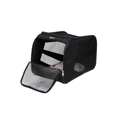 dbest products Pet Smart Cart Carrier, Medium, Black, Soft Sided Collapsible Folding Travel Bag, Dog Cat Airline Approved Tote Luggage Backpack