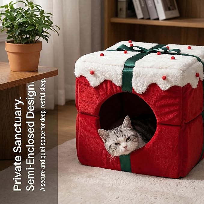 Cat Sleeping Bag for Indoor Cats - Pet Slipper Cave Bed for Indoor Cats and Small Dogs, Cozy & Soft Plush, Anti-Slip & Durable, Washable for Kittens and Puppies