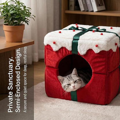Cat Sleeping Bag for Indoor Cats - Pet Slipper Cave Bed for Indoor Cats and Small Dogs, Cozy & Soft Plush, Anti-Slip & Durable, Washable for Kittens and Puppies
