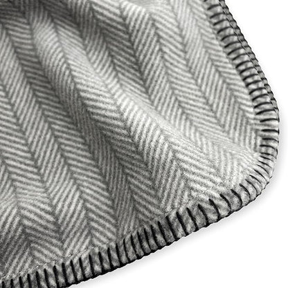 Preston II – THE Polar Fleece Throw, Super-Soft Recycled Polar Fleece Dog Blanket Couch Coat Sofa and Car Protecter for Small, Medium, Large Dogs - 40”x 50”, Dove Gray Herringbone, One Size