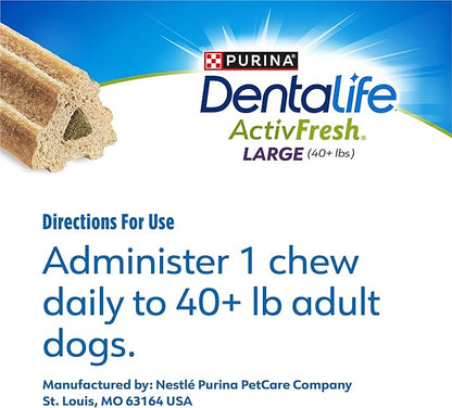 DentaLife ActivFresh Dog Chews for Large Dogs 40 lbs. and up, Dental Chews to Freshen Breath, Chicken Flavor, 24.1 oz., 21 Chews - 21 ct. Pouch
