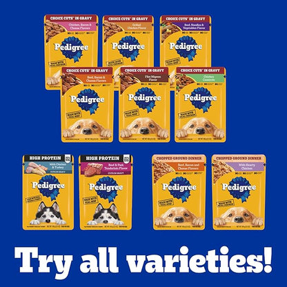 Pedigree Choice Cuts in Gravy Adult Wet Dog Food 30-Count Beef Flavor Variety Pack, 3.5 oz. Pouches