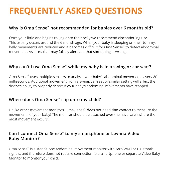 Levana Oma Sense Portable Baby Breathing Movement Monitor with Vibrations and Audible Alerts Designed to Stimulate Baby and Alert Parents
