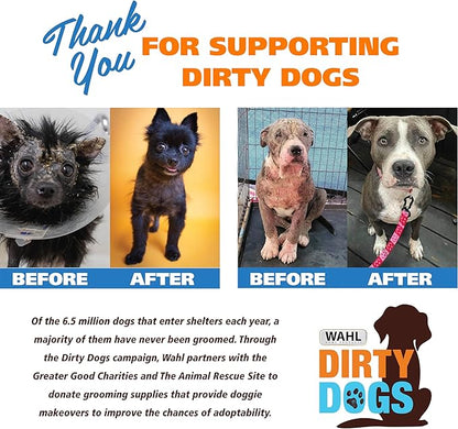 Wahl USA Pet Friendly Waterless No Rinse Shampoo for Animals – Lavender & Chamomile Scented - Cleaning, Conditioning, Detangling, & Moisturizing Shampoo for Dogs – 7.1 Oz - Model 820014A