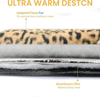 Self Warming Cat Pad for Cats and Small Dogs, Non Electric Thermal Pet Mat, Washable Soft Sleeping Mat with Non Slip Backing, Indoor & Sheltered Outdoor Use, 22 x 18 in, Brown/Black