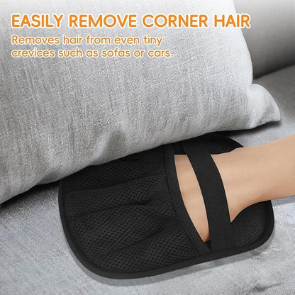 Magic Brush Pet Hair Remover Glove,Upgraded 5-Finger Electrostatic Pet Hair Removal Gloves for Couch, Carpet, Car Seat, Bedding, Furniture, Laundry,Reusable Animal Fur Removal Tool (Black-2PCS)