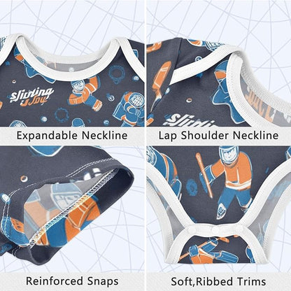 Bright Emotions Raccoons Baby Short Sleeve Bodysuits Romper Unisex Infant Outfit Wrapping Clothes for Boy Girl kids 3M