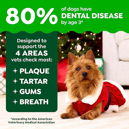 Greenies Veterinarian-Recommended, Limited-Edition Natural Dental Dog Treats Teenie Size, Gingerbread Flavor, 6 oz. Pack, 22 Count