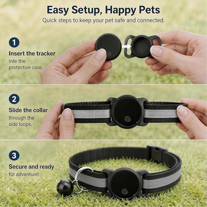 GPS Tracker for Dogs & Cats, No Monthly Fee, No SIM Card, Real-Time Positioning & Smart Anti-Lost Alerts,Mini Waterproof Drop-Proof Pet Tracker,Long Battery Life,for iOS Find My【Apple MFi Certified】 ﻿