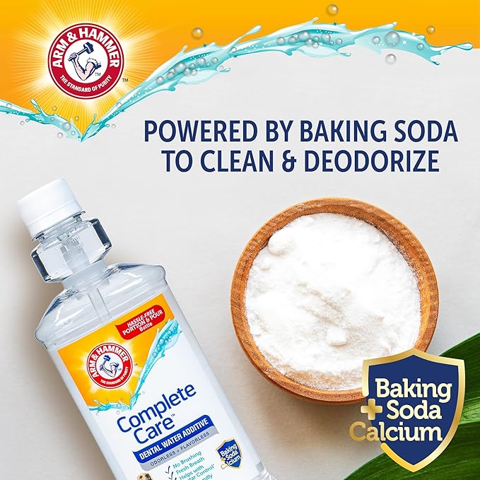 Arm & Hammer Complete Care Dental Water Additive for Dogs, Easy Portion Bottle, Dog Breath Freshener, Dog Mouth Wash or Dental Rinse, Simply Add to Pet Drinking Water for Fresher Breath, 16 FL OZ