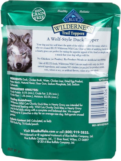 Blue Buffalo Wilderness Wild Cuts Trail Toppers Chunky Bites In Hearty Gravy - Duck - 3 Oz