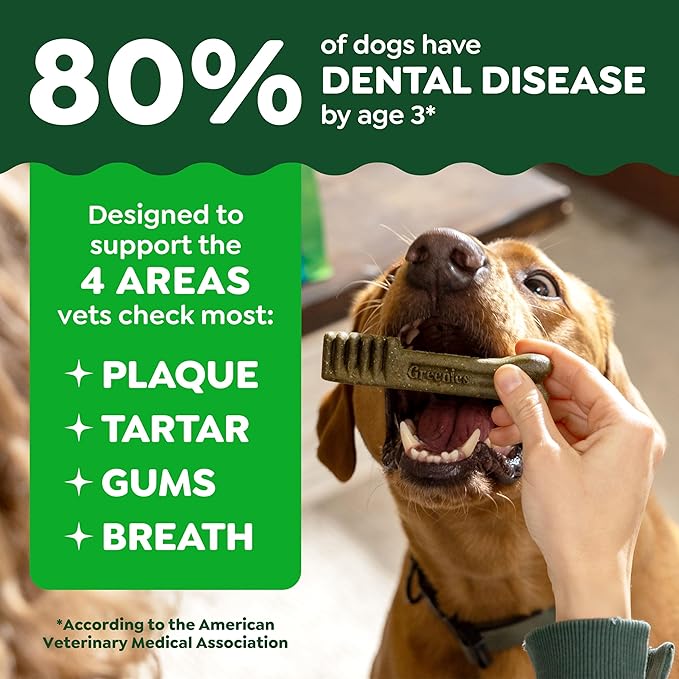 Greenies Dental Treats for Dogs, Veterinarian-Recommended Natural Puppy Treats Regular Size, 6 oz. Pack, 6 Count