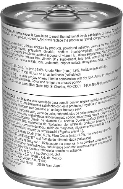 Royal Canin Canine Care Nutrition Sensitive Skin Care Adult Loaf in Sauce Dog Food, 13.5 oz (Pack of 12)