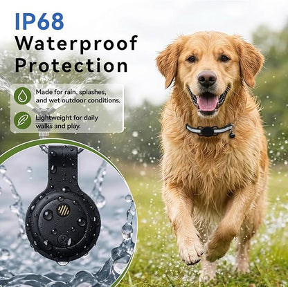 Dog Tracker, GPS Tracker for Dogs with Real-Time Location Tracking, No Monthly Fee or SIM Card, IP68 Waterproof Dog Tracker Collar, Sound Alert, Up to 365-Day Battery, iOS Only (Black)