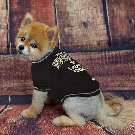 NFL New Orleans Saints Dog T-Shirt for Pets, Size Large. Officially Licensed Pet Shirt with Team Logo, Soft Stretchable Comfort Fit Apparel for Dogs & Cats