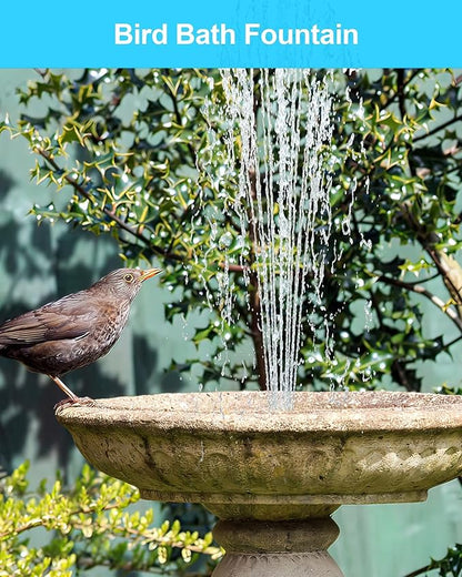 Biling Solar Water Fountain for Bird Bath, 3.5W Solar Water Pump Outdoor with 10ft Cable, 4ft Tubing, Solar Pond Pump for BirdBath, Garden Small Ponds (Need Direct Sunlight)