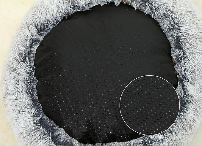 Dog Cave Bed for Small Dogs Cats Pets, Anti Anxiety Calming Plush Dog Beds, Fluffy Covered Hooded Cozy Burrow Puppy Beds, Anti-Slip Bottom Washable Pet Sleeping Bag (20" D, Grey)