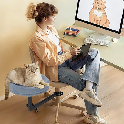 BALAPET Cat Office Chair 360°Rotating & Adjustable Shelf, Cat Bed Beside the Chair with Soft Mat, Indoor Cat Nest Furniture for Office & Game Supports Up to 22lbs.