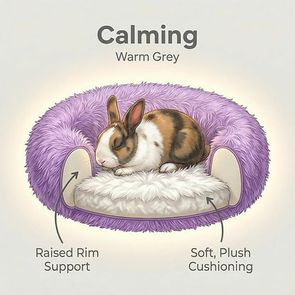 Tiny Dog Bed 11.8 Inch for Extra Small Dogs,Washable Puppy Bed,Soft Faux Fur Calming Donut Bed for Chihuahua Yorkie Maltese Pomeranian,Purple